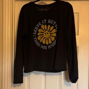 Parks Project Black and Yellow Graphic Long Sleeve Top